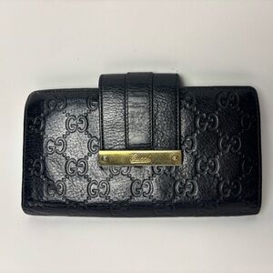 Gucci Embossed Black Leather Wallet